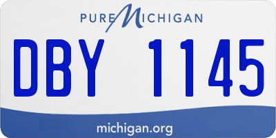 MI license plate DBY1145