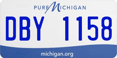 MI license plate DBY1158