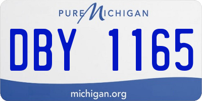 MI license plate DBY1165