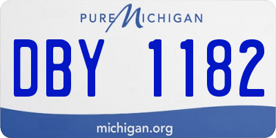 MI license plate DBY1182