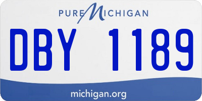 MI license plate DBY1189