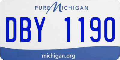 MI license plate DBY1190