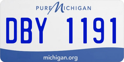 MI license plate DBY1191