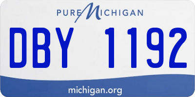 MI license plate DBY1192