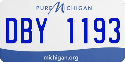MI license plate DBY1193