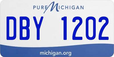MI license plate DBY1202