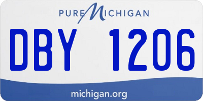 MI license plate DBY1206