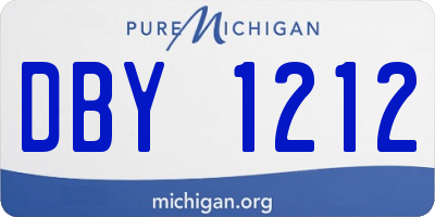 MI license plate DBY1212