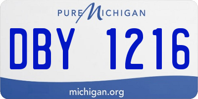 MI license plate DBY1216