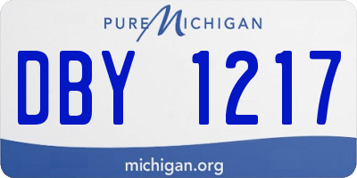 MI license plate DBY1217