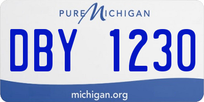 MI license plate DBY1230