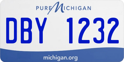 MI license plate DBY1232