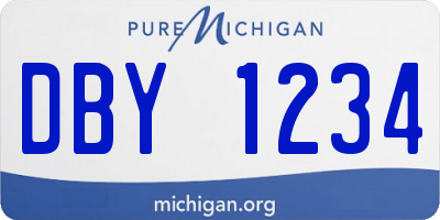 MI license plate DBY1234