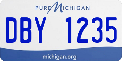 MI license plate DBY1235