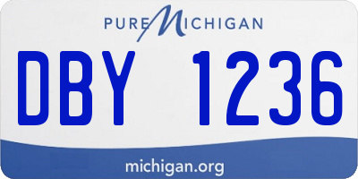 MI license plate DBY1236