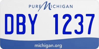 MI license plate DBY1237