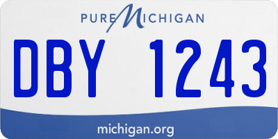 MI license plate DBY1243