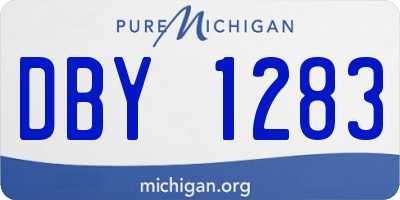 MI license plate DBY1283