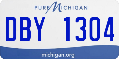 MI license plate DBY1304