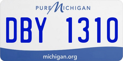 MI license plate DBY1310