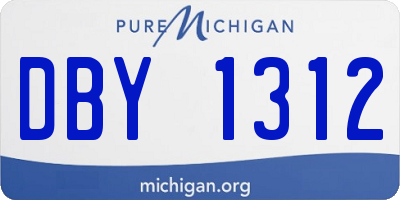 MI license plate DBY1312