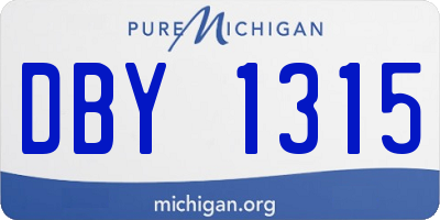 MI license plate DBY1315