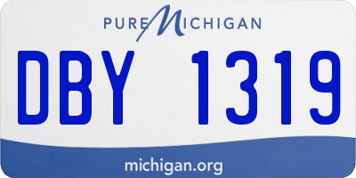 MI license plate DBY1319