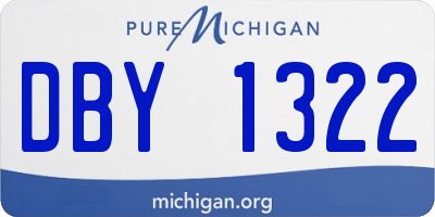 MI license plate DBY1322