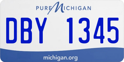 MI license plate DBY1345
