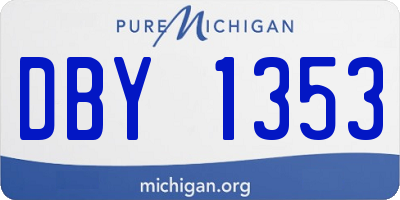 MI license plate DBY1353