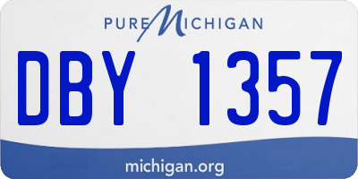 MI license plate DBY1357