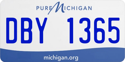 MI license plate DBY1365