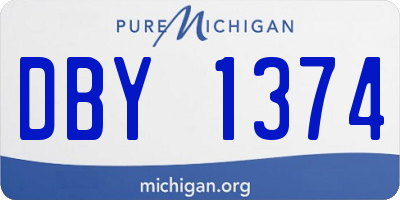 MI license plate DBY1374