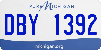MI license plate DBY1392