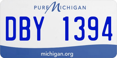 MI license plate DBY1394