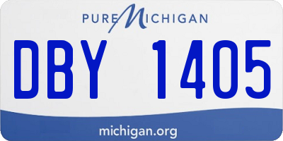 MI license plate DBY1405