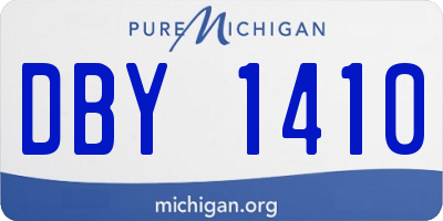 MI license plate DBY1410