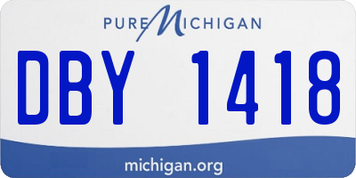 MI license plate DBY1418