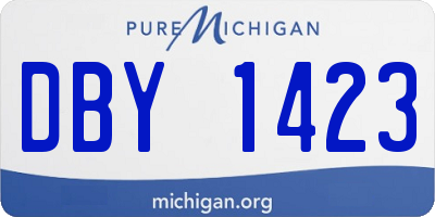 MI license plate DBY1423