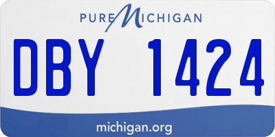 MI license plate DBY1424