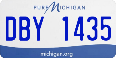 MI license plate DBY1435