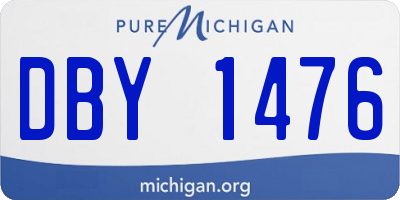 MI license plate DBY1476