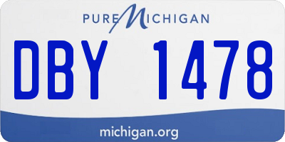 MI license plate DBY1478