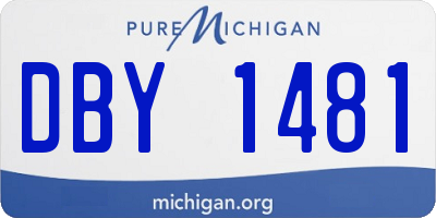 MI license plate DBY1481