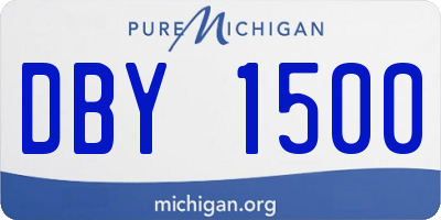 MI license plate DBY1500