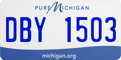 MI license plate DBY1503