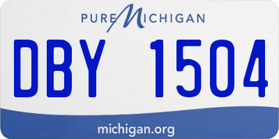 MI license plate DBY1504