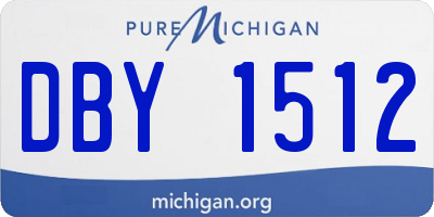 MI license plate DBY1512