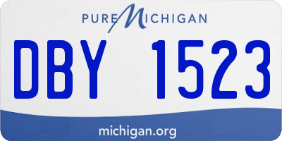 MI license plate DBY1523