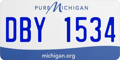MI license plate DBY1534
